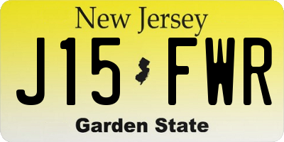 NJ license plate J15FWR