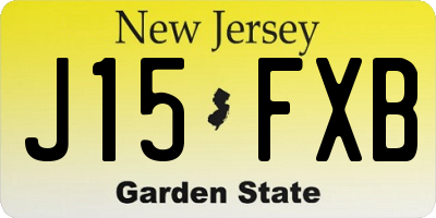 NJ license plate J15FXB