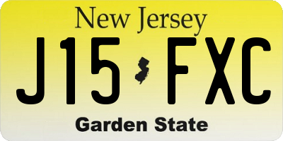 NJ license plate J15FXC