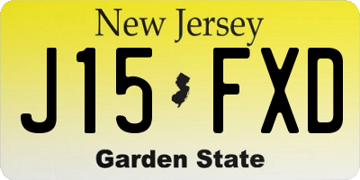 NJ license plate J15FXD