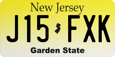 NJ license plate J15FXK