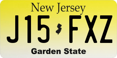 NJ license plate J15FXZ