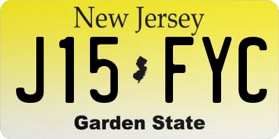 NJ license plate J15FYC