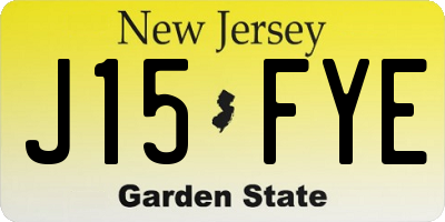 NJ license plate J15FYE