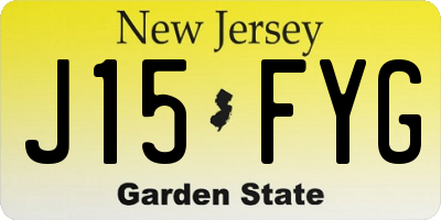 NJ license plate J15FYG
