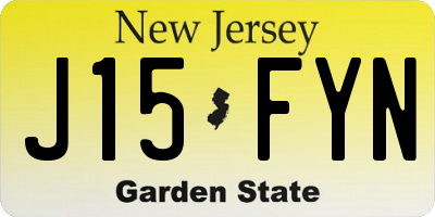 NJ license plate J15FYN