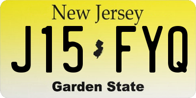 NJ license plate J15FYQ