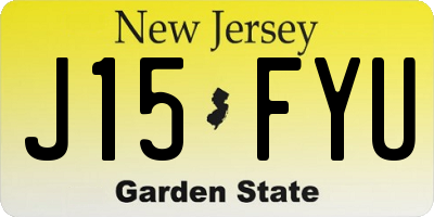 NJ license plate J15FYU