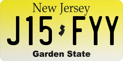 NJ license plate J15FYY