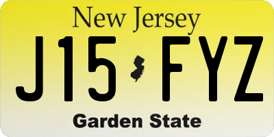 NJ license plate J15FYZ