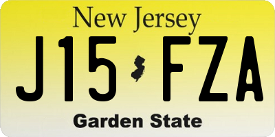 NJ license plate J15FZA