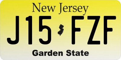 NJ license plate J15FZF