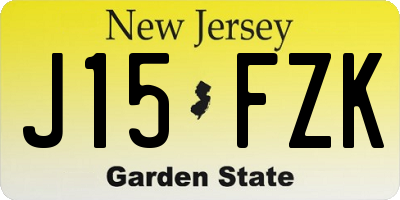 NJ license plate J15FZK