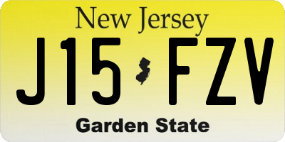 NJ license plate J15FZV