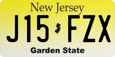 NJ license plate J15FZX