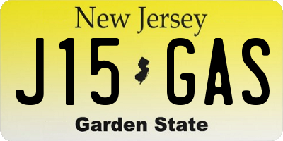 NJ license plate J15GAS