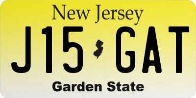 NJ license plate J15GAT