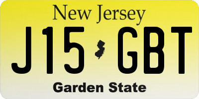 NJ license plate J15GBT