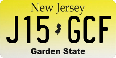 NJ license plate J15GCF