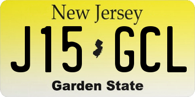 NJ license plate J15GCL