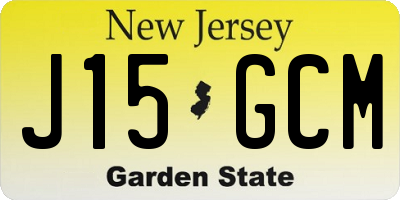 NJ license plate J15GCM