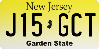 NJ license plate J15GCT