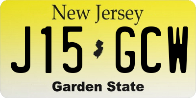 NJ license plate J15GCW