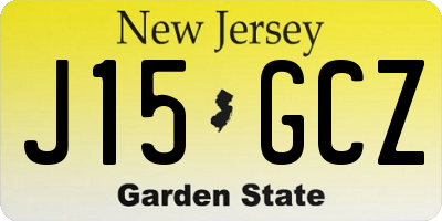 NJ license plate J15GCZ