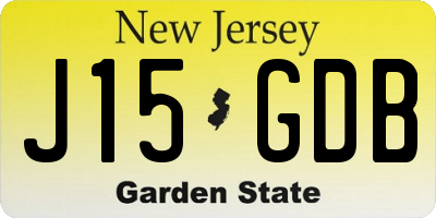 NJ license plate J15GDB