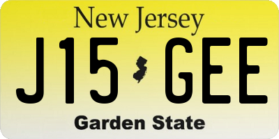 NJ license plate J15GEE