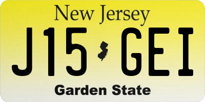 NJ license plate J15GEI