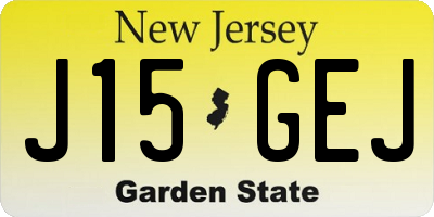 NJ license plate J15GEJ