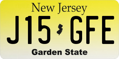 NJ license plate J15GFE