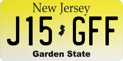 NJ license plate J15GFF