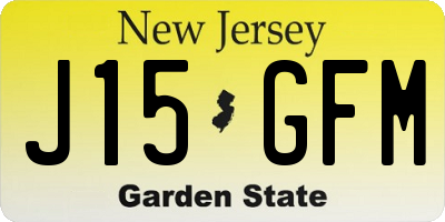 NJ license plate J15GFM