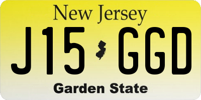 NJ license plate J15GGD
