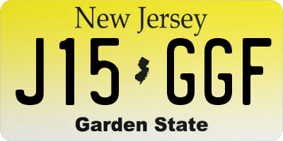 NJ license plate J15GGF