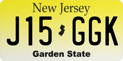 NJ license plate J15GGK