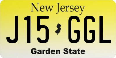NJ license plate J15GGL