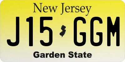 NJ license plate J15GGM