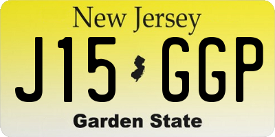 NJ license plate J15GGP