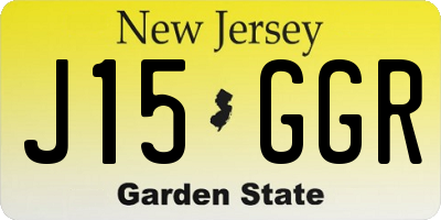 NJ license plate J15GGR