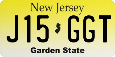 NJ license plate J15GGT