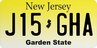 NJ license plate J15GHA