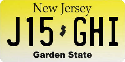 NJ license plate J15GHI