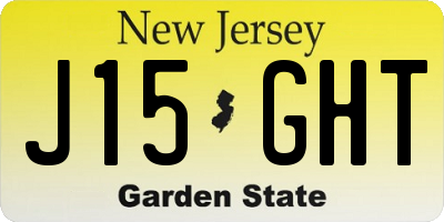 NJ license plate J15GHT