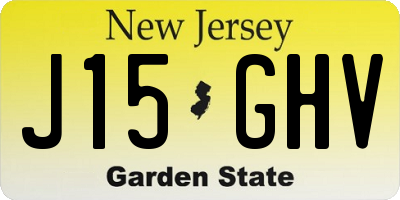 NJ license plate J15GHV