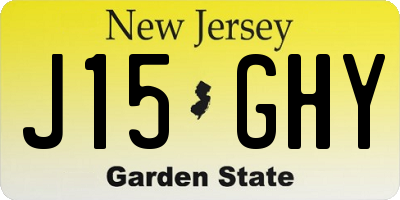 NJ license plate J15GHY