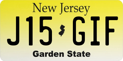 NJ license plate J15GIF