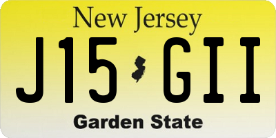 NJ license plate J15GII